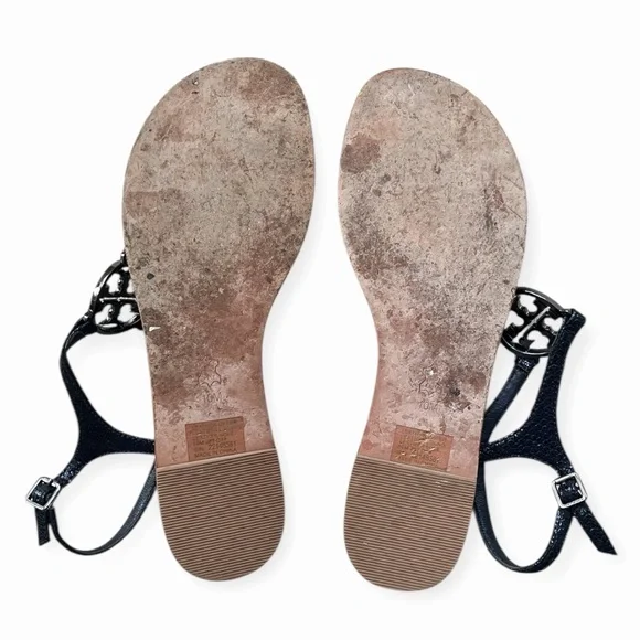 TORY BURCH Violet Metallic Thong Sandal Flip Flop Flats, Size 10